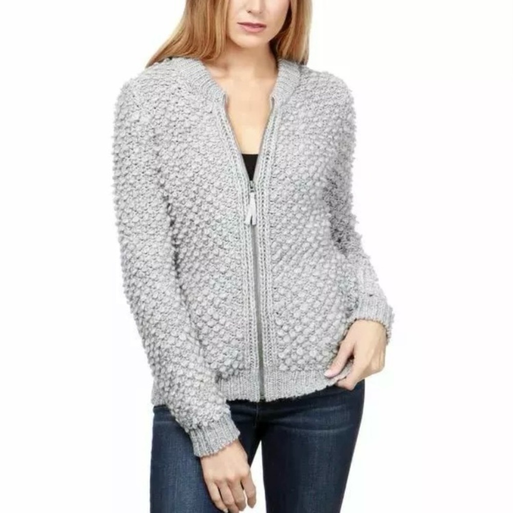 Lucky Brand Gray Textured Cardigan